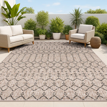 Ourika Moroccan Geometric Textured Weave Indoor/outdoor Area Rug